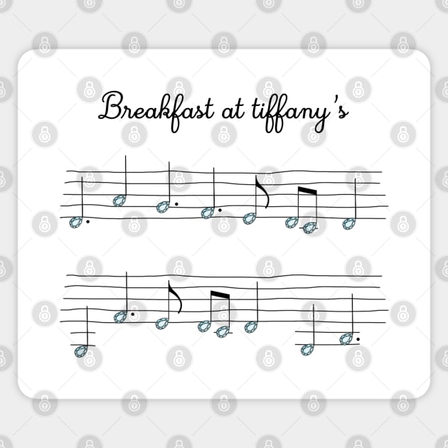 Breakfast At Tiffany's Diamond music sheet artwork Audrey Hepburn Sticker by Rozbud